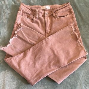 Vervet Blue - Cropped/Ankle Raw Hem Pants